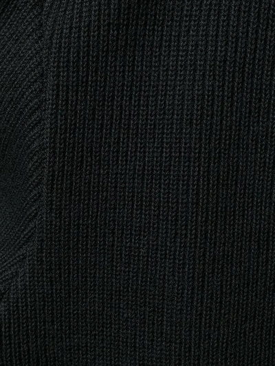 Shop Ami Alexandre Mattiussi Fisherman Rib Zipped Cardigan In Black