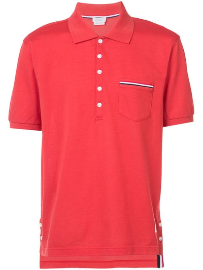 Thom Browne Classic Polo Shirt In Red
