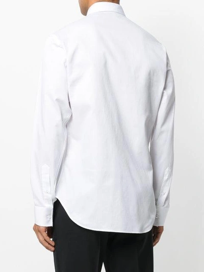Shop Emporio Armani Fitted Curved Hem Shirt In White