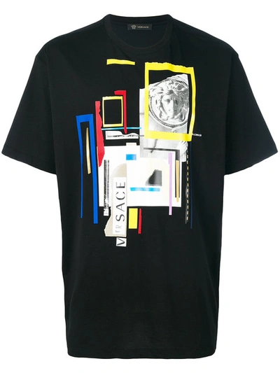Versace Laszlo Collage T-shirt In Neronero
