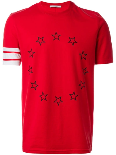 Givenchy Stars And Stripe Print T-shirt In Red