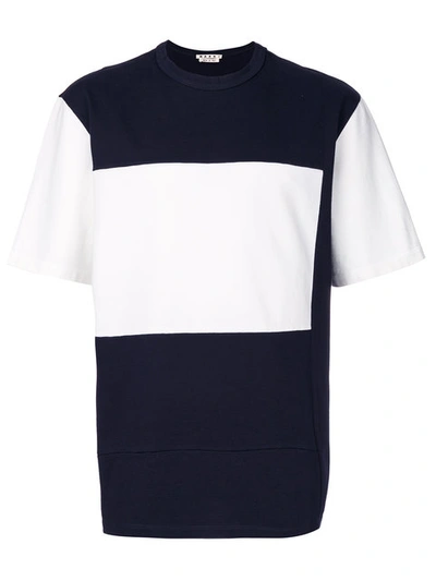 Marni Contrast Panel T-shirt In Blue Navy