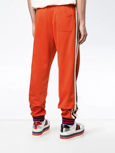 Shop Gucci Technical Gg Web Track Trousers - Orange