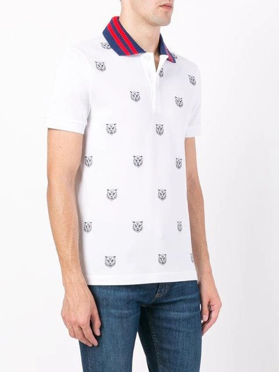 Shop Gucci Printed Polo Shirt