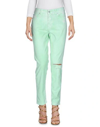 Shop 7 For All Mankind Denim Pants In Light Green