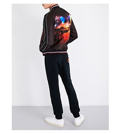 Shop Lanvin Dune Satin Bomber Jacket In Black