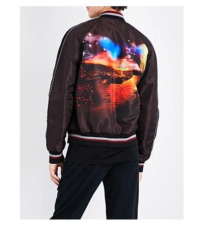 Shop Lanvin Dune Satin Bomber Jacket In Black