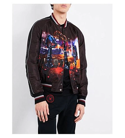 Shop Lanvin Dune Satin Bomber Jacket In Black