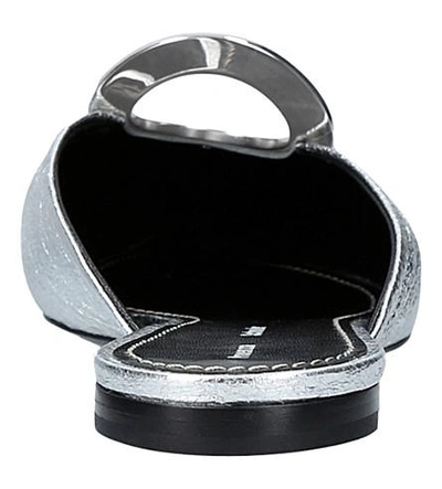 Shop Proenza Schouler Ring Metallic-leather Mules In Silver