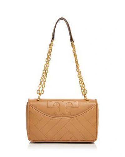 Shop Tory Burch Alexa Leather Shoulder Bag In Aged Vachetta/gold