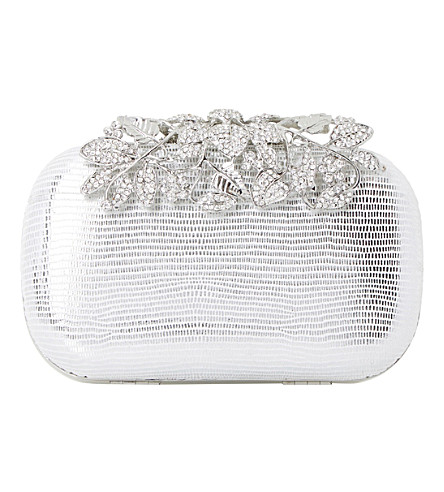 silver embellished clutch bag