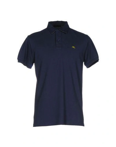 Shop Etro Polo Shirts In Dark Blue