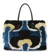 MARNI Patterned shearling tote