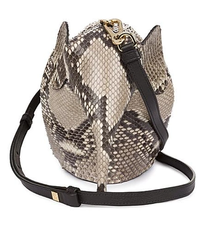 Shop Loewe Elephant Minibag Snakeskin Shoulder Bag In Natural