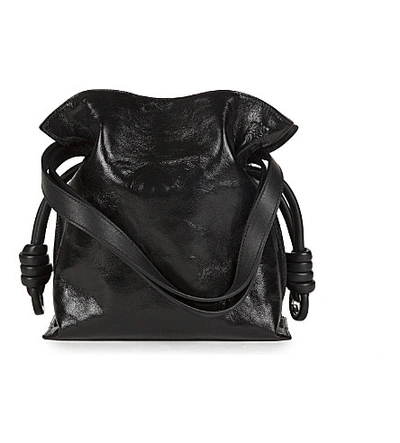 Loewe Flamenco Knot Small Leather Bag In Black