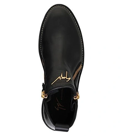 Shop Giuseppe Zanotti Austin Double-zipper Leather Boots In Black