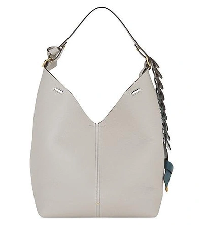 Anya Hindmarch Hobo Leather Shoulder Bag And Pouch In Steam