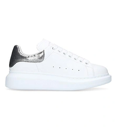 Shop Alexander Mcqueen Oversized Goatskin Trainers In White