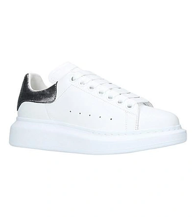 Shop Alexander Mcqueen Oversized Goatskin Trainers In White