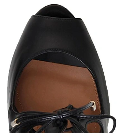 Shop Aquazzura Riley Cutout Leather Sandals In Black