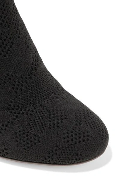 Shop Francesco Russo Open-knit Sock Boots In Black