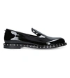 Valentino Soul Rockstud Patent Leather Formal Slipper, Black In Black