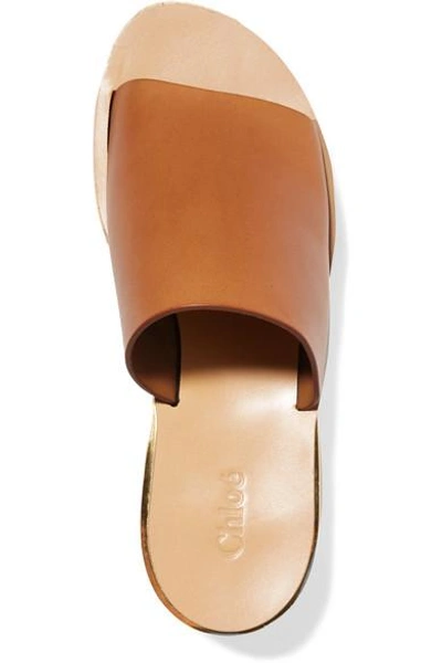 Shop Chloé Camille Leather Wedge Sandals