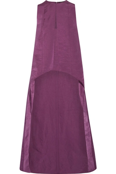 Narciso Rodriguez High-low Sculpted Silk Drape-back Top, Pink In Violet