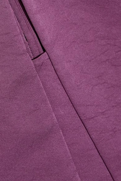 Shop Narciso Rodriguez Asymmetric Washed Silk-satin Top In Violet