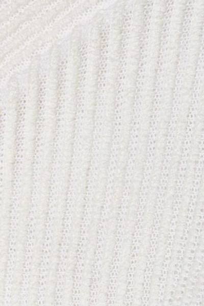 Shop Narciso Rodriguez Ribbed-paneled Stretch-knit Dress