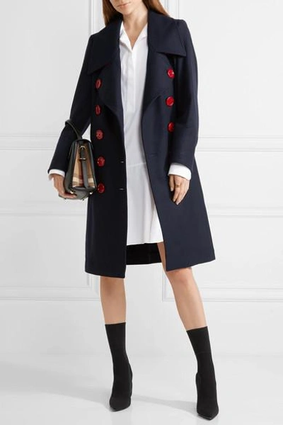 Shop Burberry Double-breasted Wool Coat