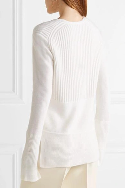 Shop Narciso Rodriguez Ribbed Wool And Cashmere-blend Sweater