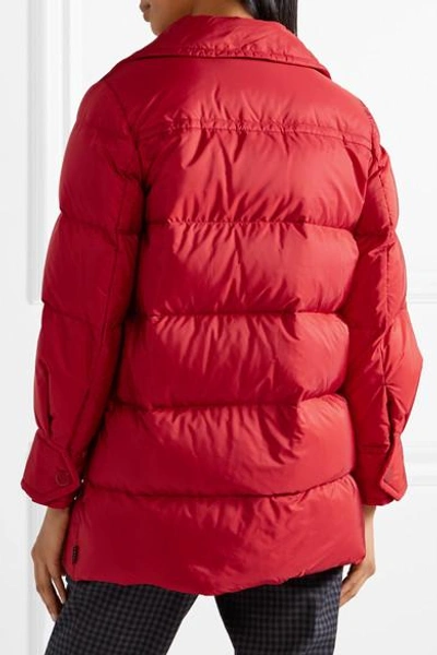 Shop Prada Quilted Shell Down Jacket In Red