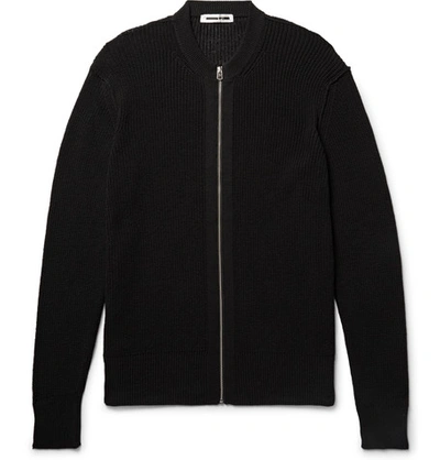 Shop Mcq By Alexander Mcqueen Cotton And Linen-blend Zip-up Cardigan In Black