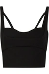 NARCISO RODRIGUEZ CROPPED WOOL-GABARDINE TOP