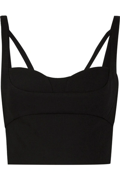 Narciso Rodriguez Cropped Wool-gabardine Top