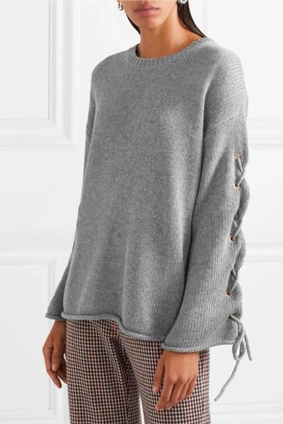 Shop See By Chloé Oversized Lace-up Knitted Sweater