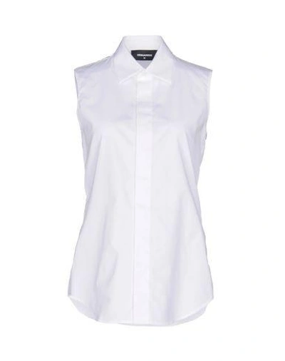 Shop Dsquared2 Solid Color Shirts & Blouses In White