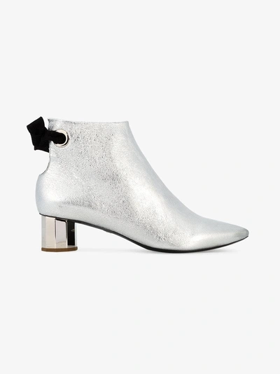 Shop Proenza Schouler Metallic Silver Pointed Ankle Boots