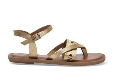 Toms Gold Metallic Suede Women's Lexie Sandals