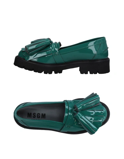Msgm Loafer In Emerald Green