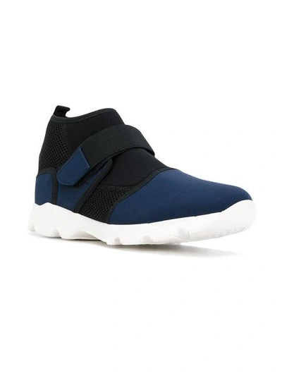 Shop Marni Technical Fabric Sneakers In Blue