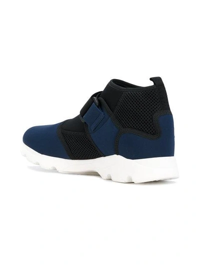 Shop Marni Technical Fabric Sneakers In Blue