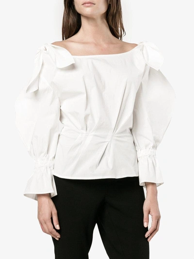 Shop Rejina Pyo Michelle Off Shoulder Blouse In White