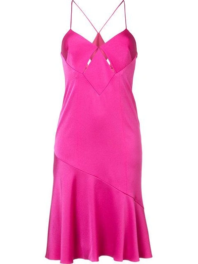 Shop Galvan Flared Skirt Dress In Pink