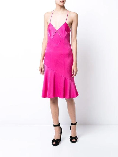 Shop Galvan Flared Skirt Dress In Pink