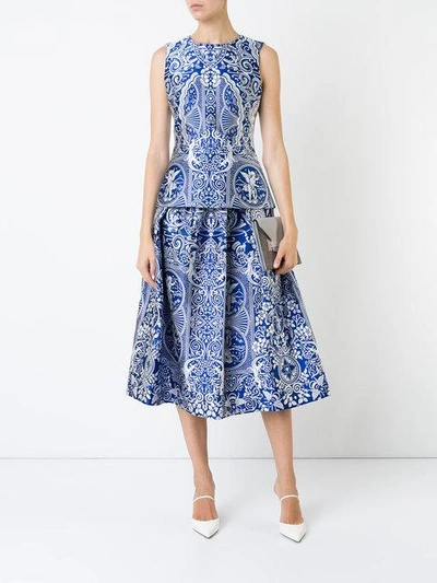 Shop Mary Katrantzou Bowles Jacquard Midi Skirt - Blue