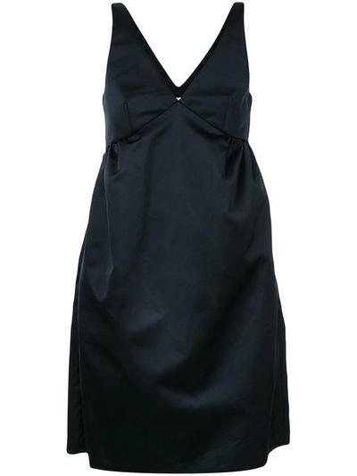 Shop Rochas Flared Sleeveless Dress In Black
