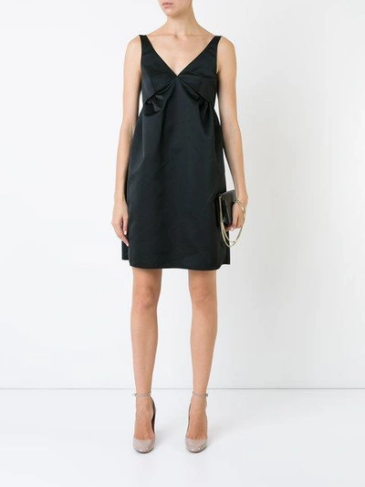 Shop Rochas Flared Sleeveless Dress In Black