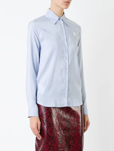 Shop Rochas Embroidered R Shirt - Blue